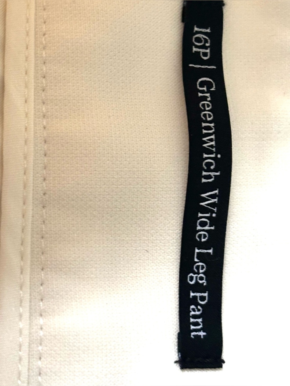 Talbots Greenwich Wide Leg Pants | Ivory Cream | Size 16P Petite | Button Detail - Picture 4 of 8